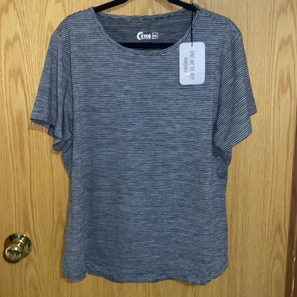 ZYIA Black Stripe Short Sleeve T